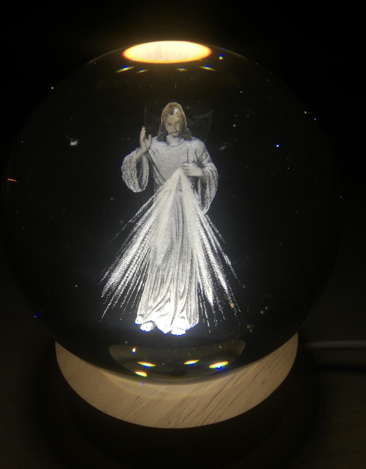 Lampara Esfera de cristal 8 cm